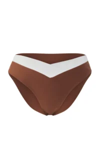 TRENDYOLMİLLA Brown Color Bloklu Regular Regular Waist Bikini Bottom - Image 4