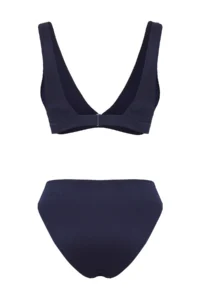 TRENDYOLMİLLA Dark Navy Triangle Covered Regular High Waist Basic Bikini Set - Image 6