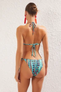 TRENDYOLMİLLA Geometric Patterned with accessories Triangle Covered brazilian Regular Waist Bikini Set - Image 5