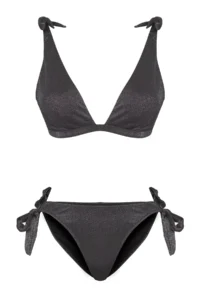 TRENDYOLMİLLA Black tied up Triangle Covered Regular Regular Waist Bikini Set - Image 6