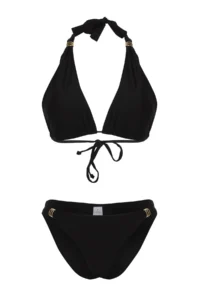 TRENDYOLMİLLA Black with accessories Triangle Covered Regular Low Waist Bikini Set - Image 6