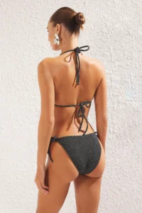 TRENDYOLMİLLA Black with accessories Triangle Covered brazilian Low Waist Bikini Set - Image 4