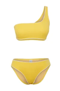 TRENDYOLMİLLA Yellow Embroidered One Shoulder Covered Regular Regular Waist Bikini Set - Image 5