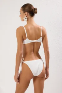 TRENDYOLMİLLA White tied up balconette Covered Regular Low Waist Bikini Set - Image 6