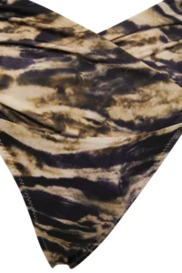 TRENDYOLMİLLA Zebra Patterned Drapeli Triangle Covered Regular High Waist Bikini Set - Image 6