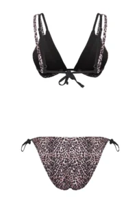 TRENDYOLMİLLA Leopard Patterned Color Bloklu Triangle Covered brazilian Regular Waist Bikini Set - Image 7