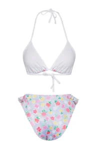 TRENDYOLMİLLA Floral Patterned Frilly Triangle Covered Regular High Waist Bikini Set - Image 8