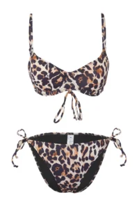 TRENDYOLMİLLA Leopard Patterned tied up balconette Covered Regular Regular Waist Bikini Set - Image 5