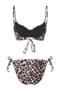 TRENDYOLMİLLA Leopard Patterned tied up balconette Covered Regular Regular Waist Bikini Set - Image 6