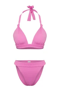 TRENDYOLMİLLA Pink Gipelli Triangle Covered brazilian High Waist Bikini Set - Image 6