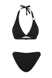 TRENDYOLMİLLA Black with accessories Triangle Covered Regular Regular Waist Bikini Set - Image 5