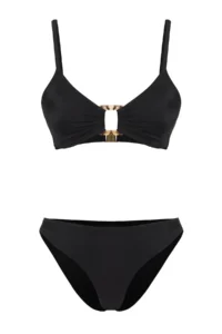 TRENDYOLMİLLA Black with accessories bralette Covered Regular Regular Waist Bikini Set - Image 6