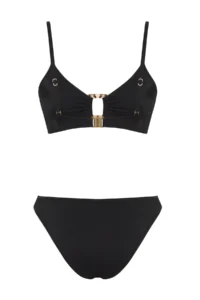TRENDYOLMİLLA Black with accessories bralette Covered Regular Regular Waist Bikini Set - Image 7