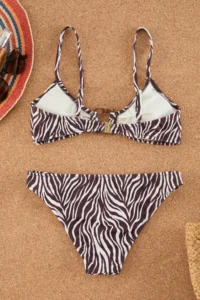 TRENDYOLMİLLA Zebra Patterned with accessories bralette Covered Regular Regular Waist Bikini Set - Image 6