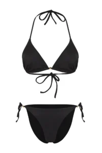 TRENDYOLMİLLA Black with accessories Triangle Covered brazilian Low Waist Bikini Set - Image 5