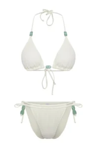TRENDYOLMİLLA Ecru with accessories Triangle Covered brazilian Low Waist Bikini Set - Image 5