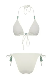 TRENDYOLMİLLA Ecru with accessories Triangle Covered brazilian Low Waist Bikini Set - Image 6