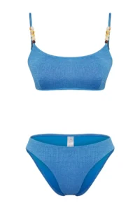TRENDYOLMİLLA Mavi with accessories bralette Covered Regular Regular Waist Bikini Set - Image 5