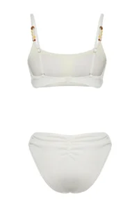 TRENDYOLMİLLA Ecru with accessories bralette Covered Regular Regular Waist Bikini Set - Image 6
