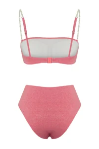TRENDYOLMİLLA Powder Pink with accessories Strapless Covered hipster High Waist Bikini Set - Image 6