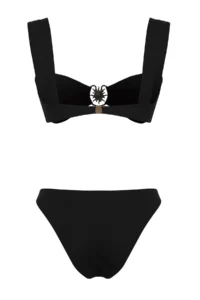TRENDYOLMİLLA Black with accessories bralette Covered Regular Regular Waist Bikini Set - Image 8