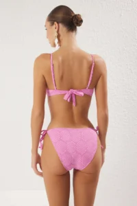 TRENDYOLMİLLA Pink bralette Covered Regular Regular Waist Bikini Set - Image 5