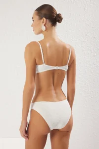 TRENDYOLMİLLA Ecru Strapless Covered Regular Regular Waist Bikini Set - Image 5