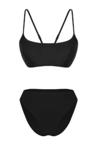 TRENDYOLMİLLA Black Low-cut back bralette Covered Regular Regular Waist Bikini Set - Image 6
