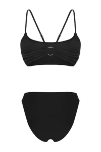 TRENDYOLMİLLA Black Low-cut back bralette Covered Regular Regular Waist Bikini Set - Image 7