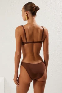 TRENDYOLMİLLA Brown balconette Covered Regular Waist Regular Basic Bikini Set - Image 5