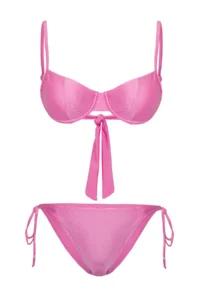 TRENDYOLMİLLA Pink balconette Covered Regular Regular Waist Bikini Set - Image 5