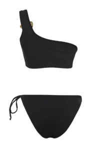 TRENDYOLMİLLA Black with accessories One Shoulder Covered Regular Regular Waist Bikini Set - Image 6