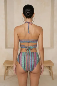 TRENDYOLMİLLA Ethnic Patterned Double breasted Yaka Covered hipster High Waist Bikini Set - Image 2