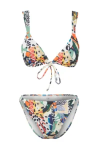 TRENDYOLMİLLA Abstract Patterned Triangle Covered Regular Low Waist Bikini Set - Image 6