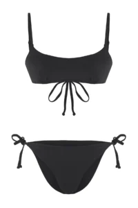 TRENDYOLMİLLA Black Simli bralette Covered Regular Regular Waist Bikini Set - Image 4