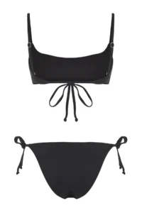 TRENDYOLMİLLA Black Simli bralette Covered Regular Regular Waist Bikini Set - Image 5
