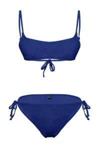 TRENDYOLMİLLA Saks Blue Simli bralette Covered Regular Regular Waist Bikini Set - Image 5