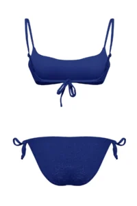 TRENDYOLMİLLA Saks Blue Simli bralette Covered Regular Regular Waist Bikini Set - Image 6