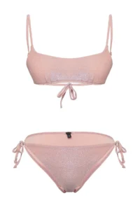 TRENDYOLMİLLA Powder Pink Simli bralette Covered Regular Regular Waist Bikini Set - Image 5