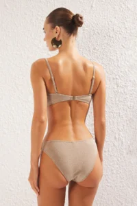 TRENDYOLMİLLA Mink with accessories Strapless Covered Regular Regular Waist Bikini Set - Image 4