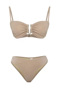 TRENDYOLMİLLA Mink with accessories Strapless Covered Regular Regular Waist Bikini Set - Image 5