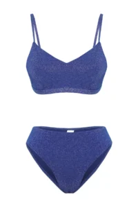 TRENDYOLMİLLA Saks Blue bralette Covered Regular High Waist Bikini Set - Image 5