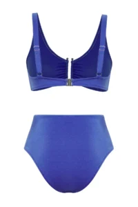 TRENDYOLMİLLA Saks Blue with accessories bralette Covered Regular High Waist Bikini Set - Image 7