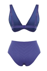TRENDYOLMİLLA Mavi Triangle Covered hipster High Waist Bikini Set - Image 6