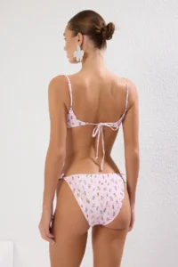 TRENDYOLMİLLA Gingham Patterned Applique Detailed balconette Covered Regular Regular Waist Bikini Set - Image 4