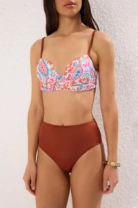 TRENDYOLMİLLA Floral Patterned balconette Covered Regular High Waist Bikini Set - Image 3
