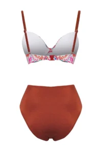 TRENDYOLMİLLA Floral Patterned balconette Covered Regular High Waist Bikini Set - Image 6