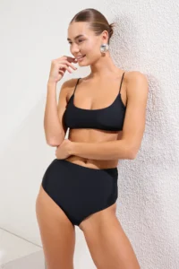 TRENDYOLMİLLA Black bralette Covered hipster High Waist Bikini Set - Image 2