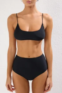 TRENDYOLMİLLA Black bralette Covered hipster High Waist Bikini Set - Image 4