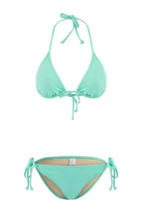 TRENDYOLMİLLA Turquoise Triangle Covered Regular Low Waist Basic Bikini Set